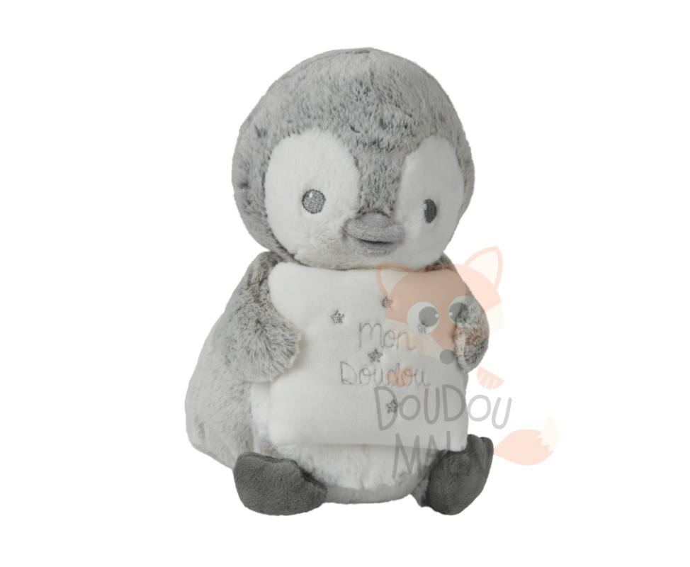  forest musical box penguin white grey 25 cm 